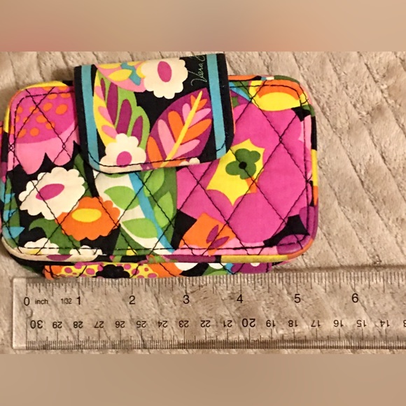 Vera Bradley Zip Around Wallet/Wristlet-Multicolor Floral&Black print - Picture 5 of 5